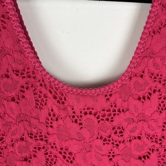 Free People Fit and Flair Pink Lace Dress - Picture 5 of 7